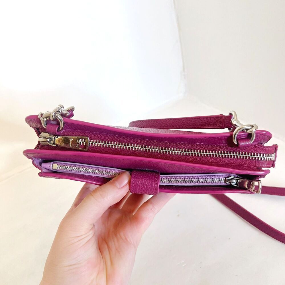 Coach Noa Pop Up Crossbody Bag Berry Maroon Messenger Bag Purse Wallet - Picture 6 of 13